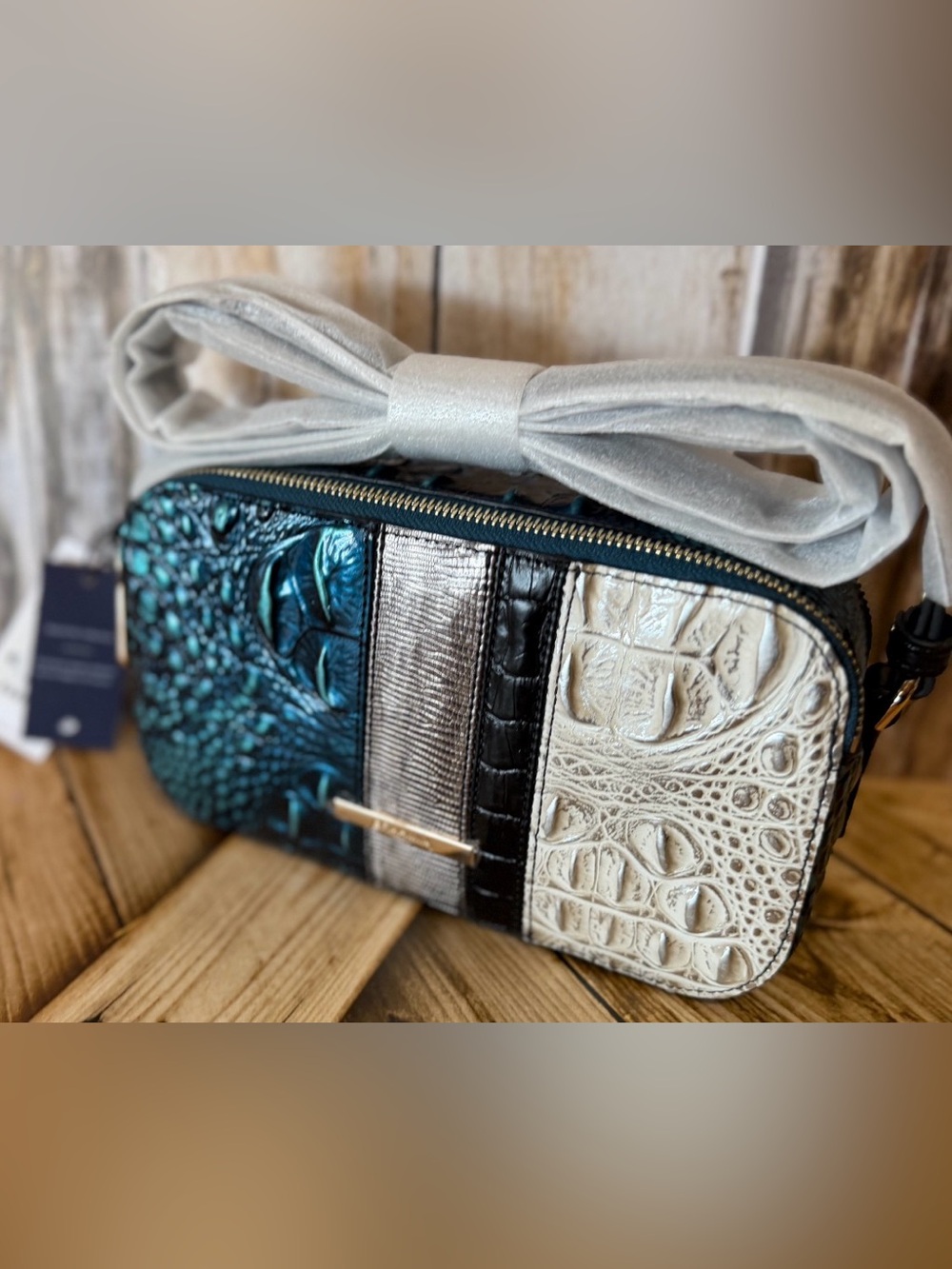 FIRM-Brahmin Danica Blue Patina Flashback crossbody NWT Beautiful Colors $265